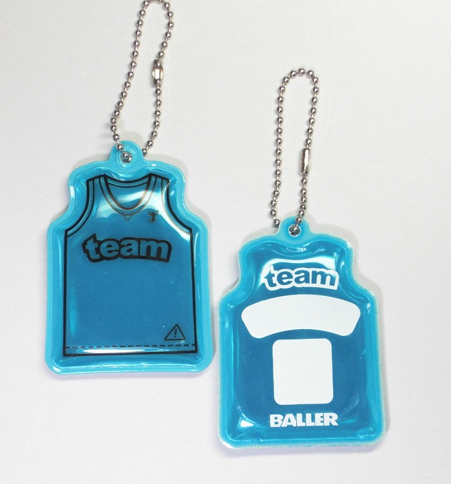 baller basketball jersey reflector key chain