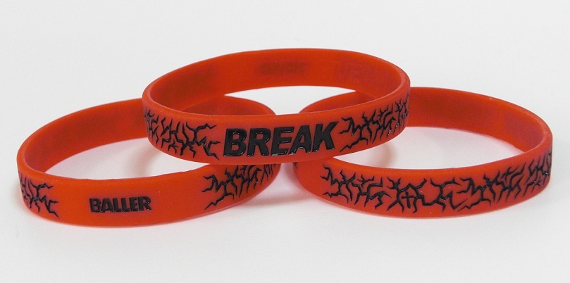 baller silicone bracelet break red