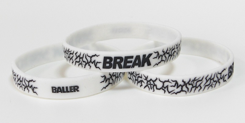 baller silicone bracelet break white