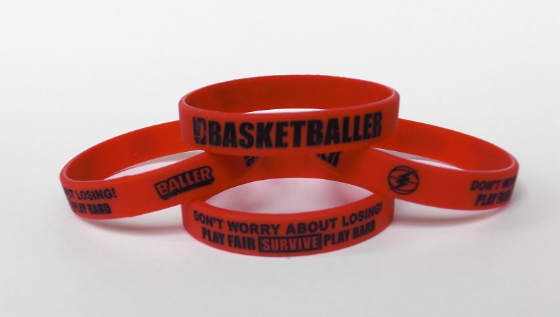 baller silicone band basketballer red