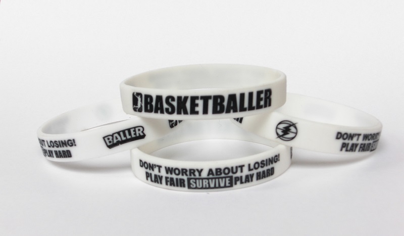 baller silicone band basketballer white